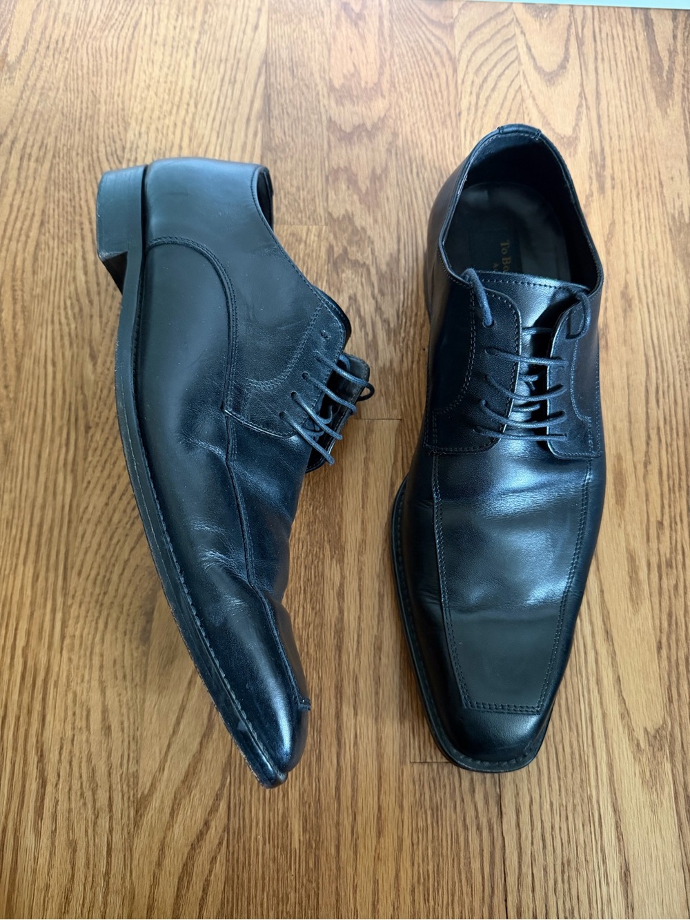 To Boot Black Leather Lace-Up Derby Dress Shoes